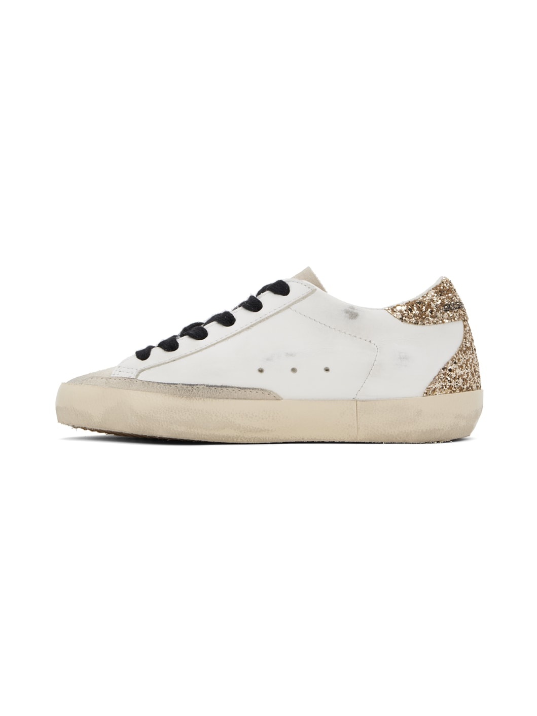 White & Gold Super-Star Classic Sneakers - 3