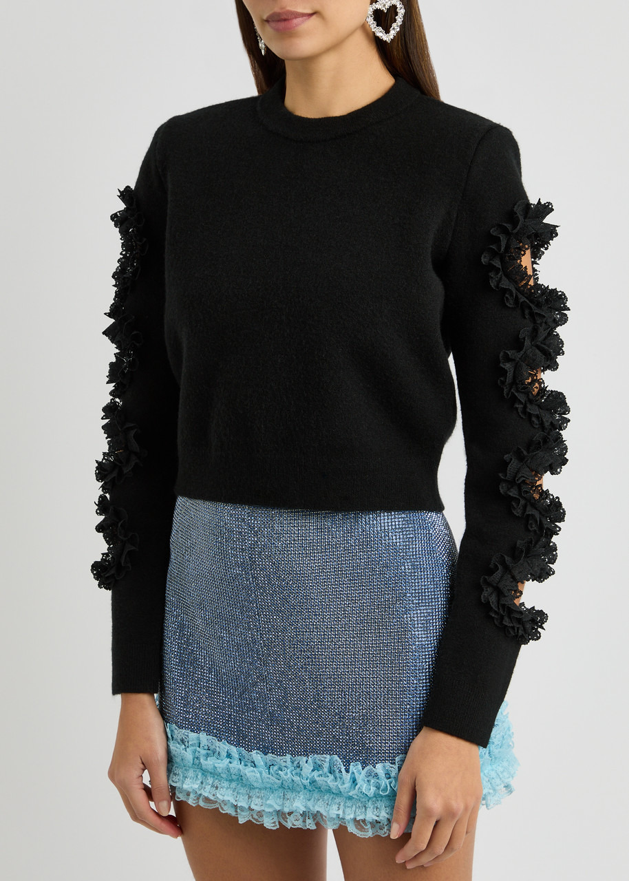 Self-portrait X Christopher Kane Lace-trimmed Cut-out Jumper - 2