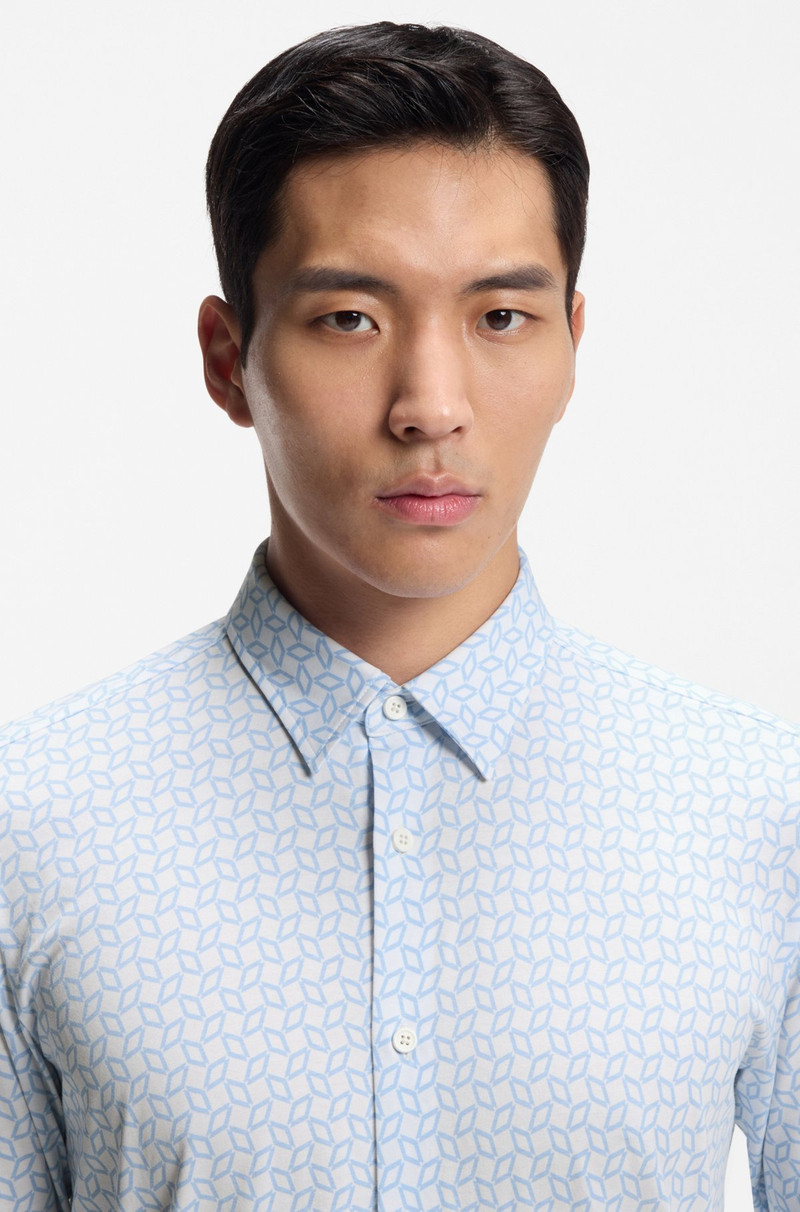 SLIM-FIT SHIRT IN PRINTED ITALIAN COTTON 3