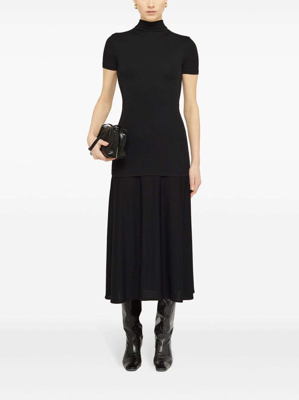 layered-design midi dress - 2