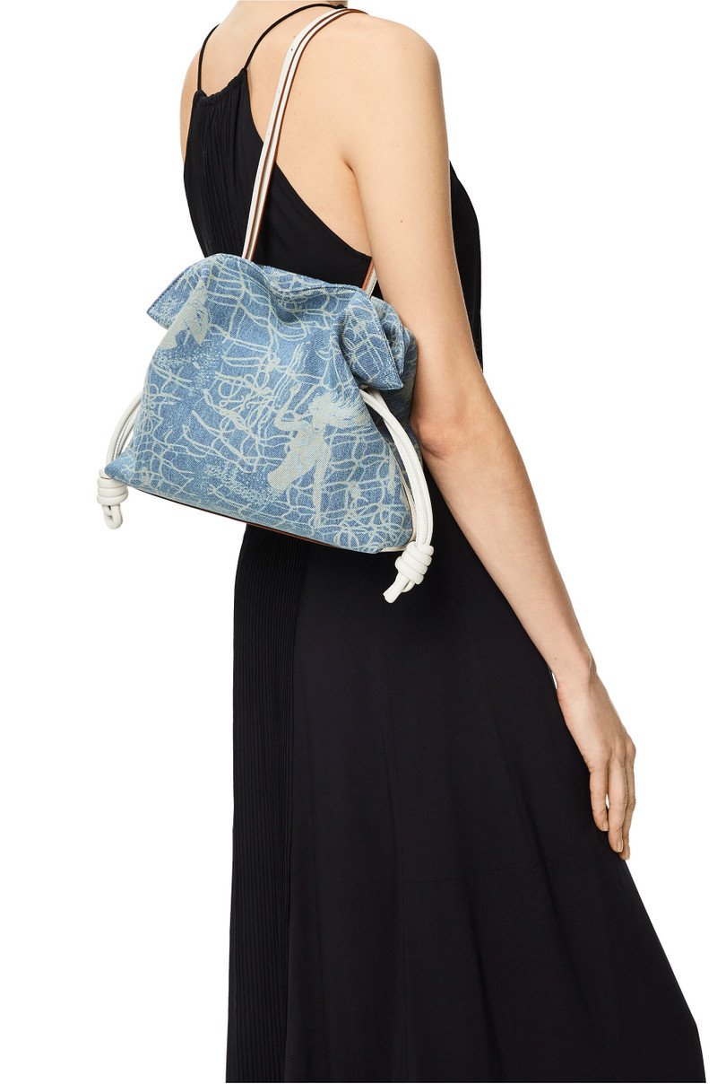 Loewe Flamenco clutch in denim and classic calfskin outlook