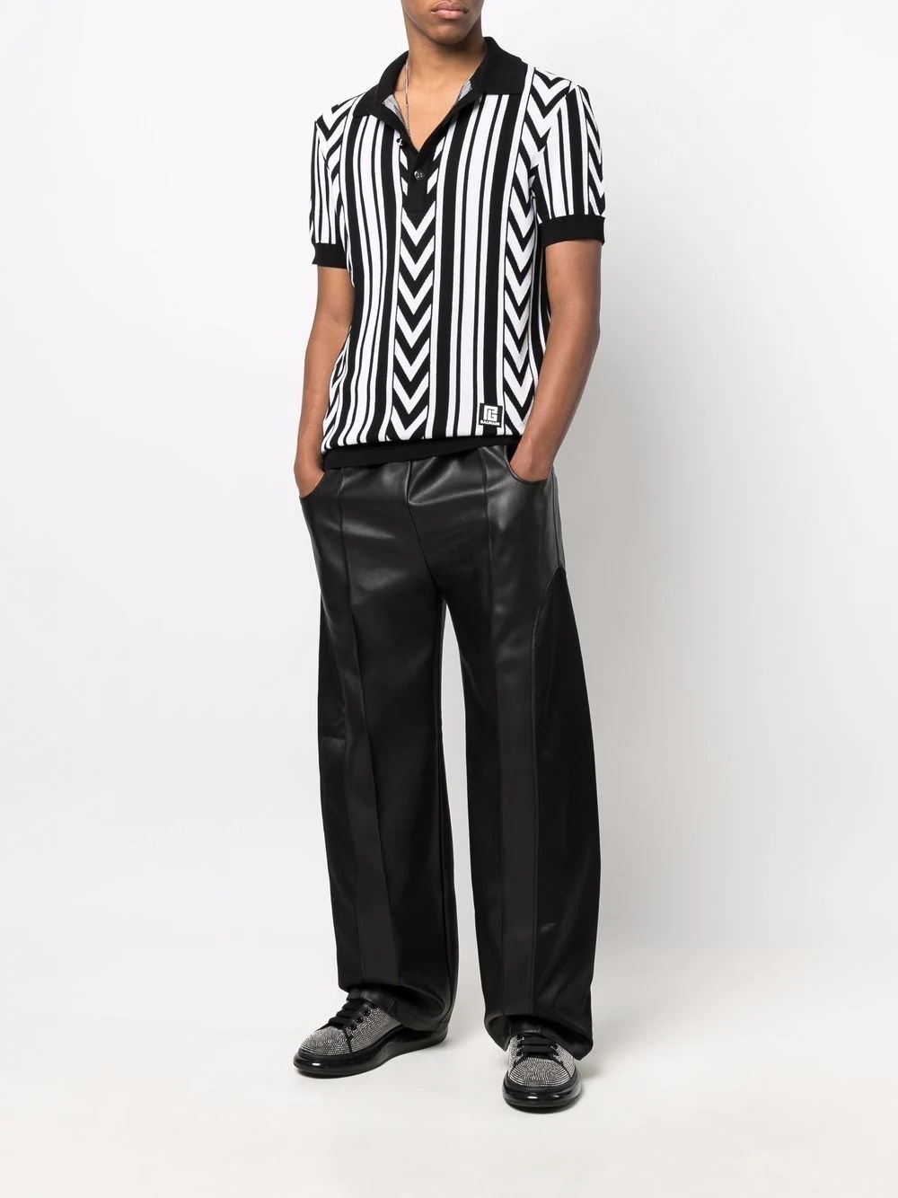 chevron stripe polo shirt - 2