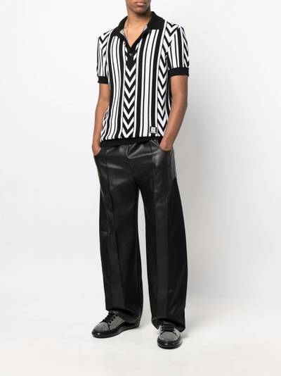 Balmain chevron stripe polo shirt outlook