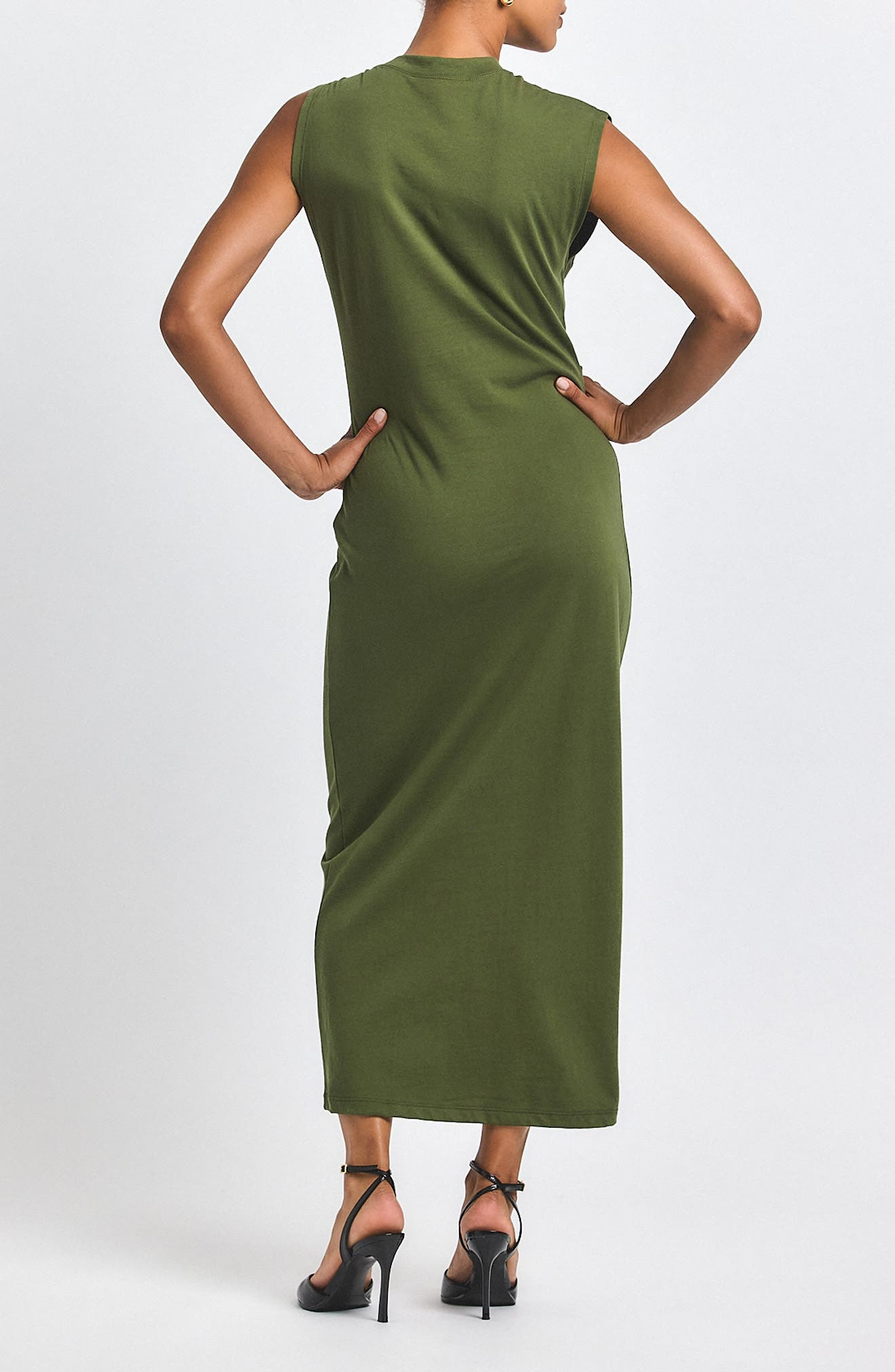 Derek Lam 10 Crosby Evelise Embelllished Twist One-Shoulder Cotton Dress in Fatigue at Nordstrom - 2