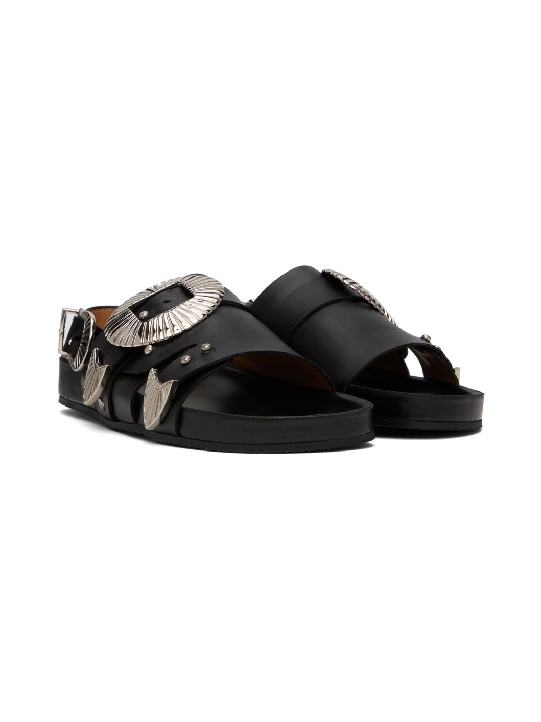 SSENSE Exclusive Black Leather Sandals - 4