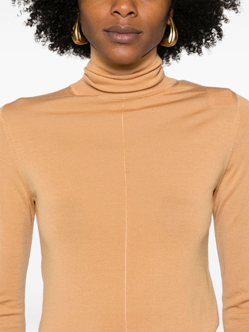 logo-embroidered wool jumper - 5