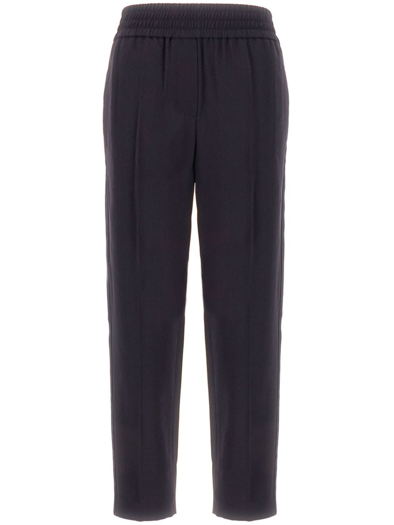 elasticated-waistband trousers 1