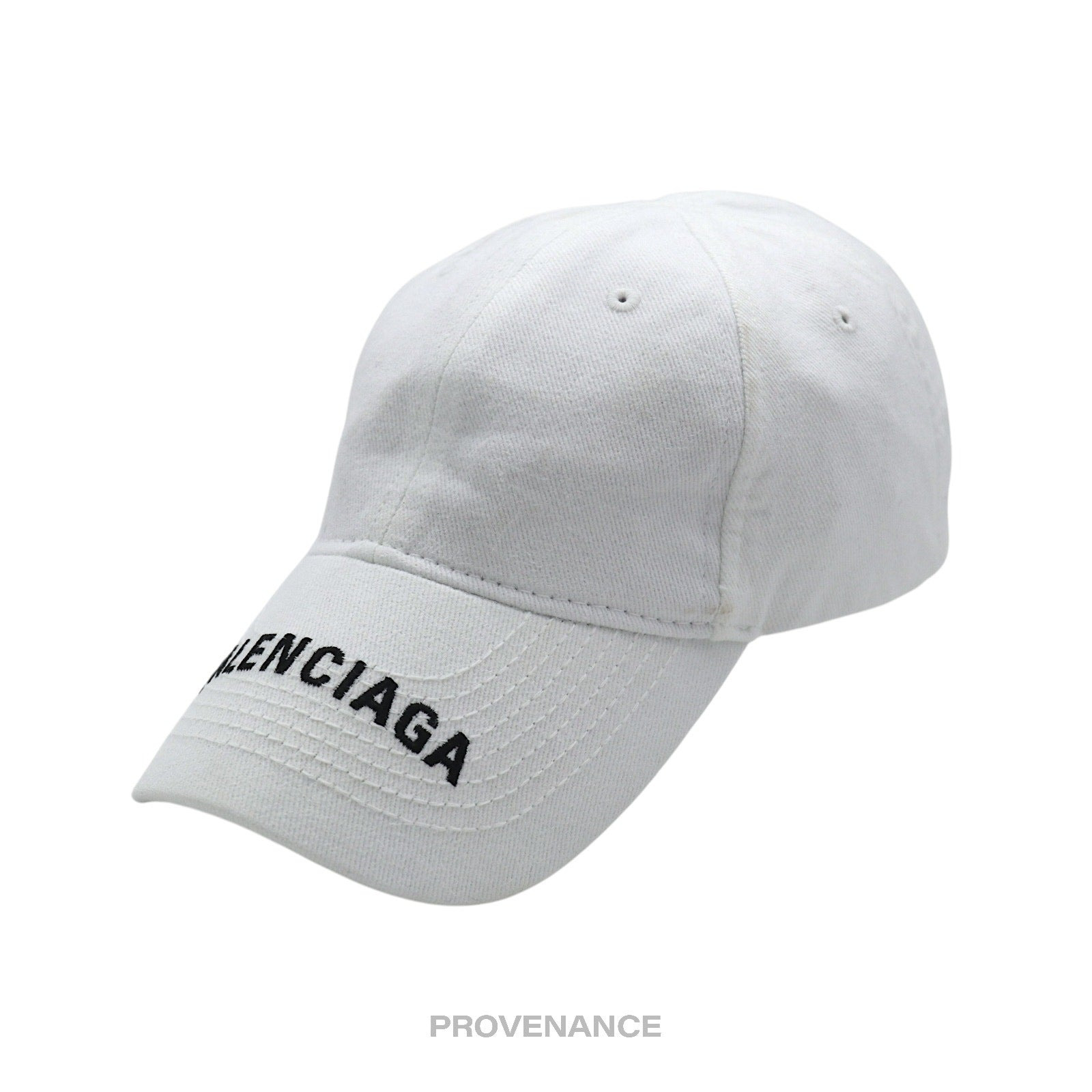 Balenciaga Embroidered Logo Cap Hat - White - 2