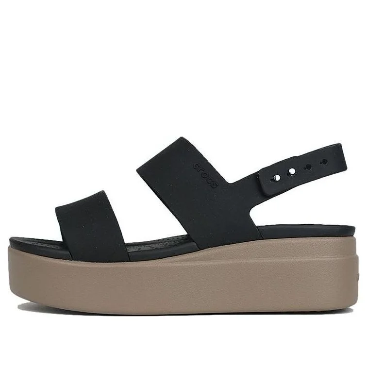 (WMNS) Crocs Brooklyn Thick Sole Black Sandals 'Black' 206453-07H - 1