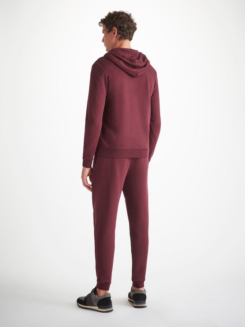 Men's Hoodie Quinn Cotton Modal Burgundy - 4