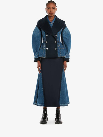 Alexander McQueen Hybrid Peacoat  in Washed Blue outlook