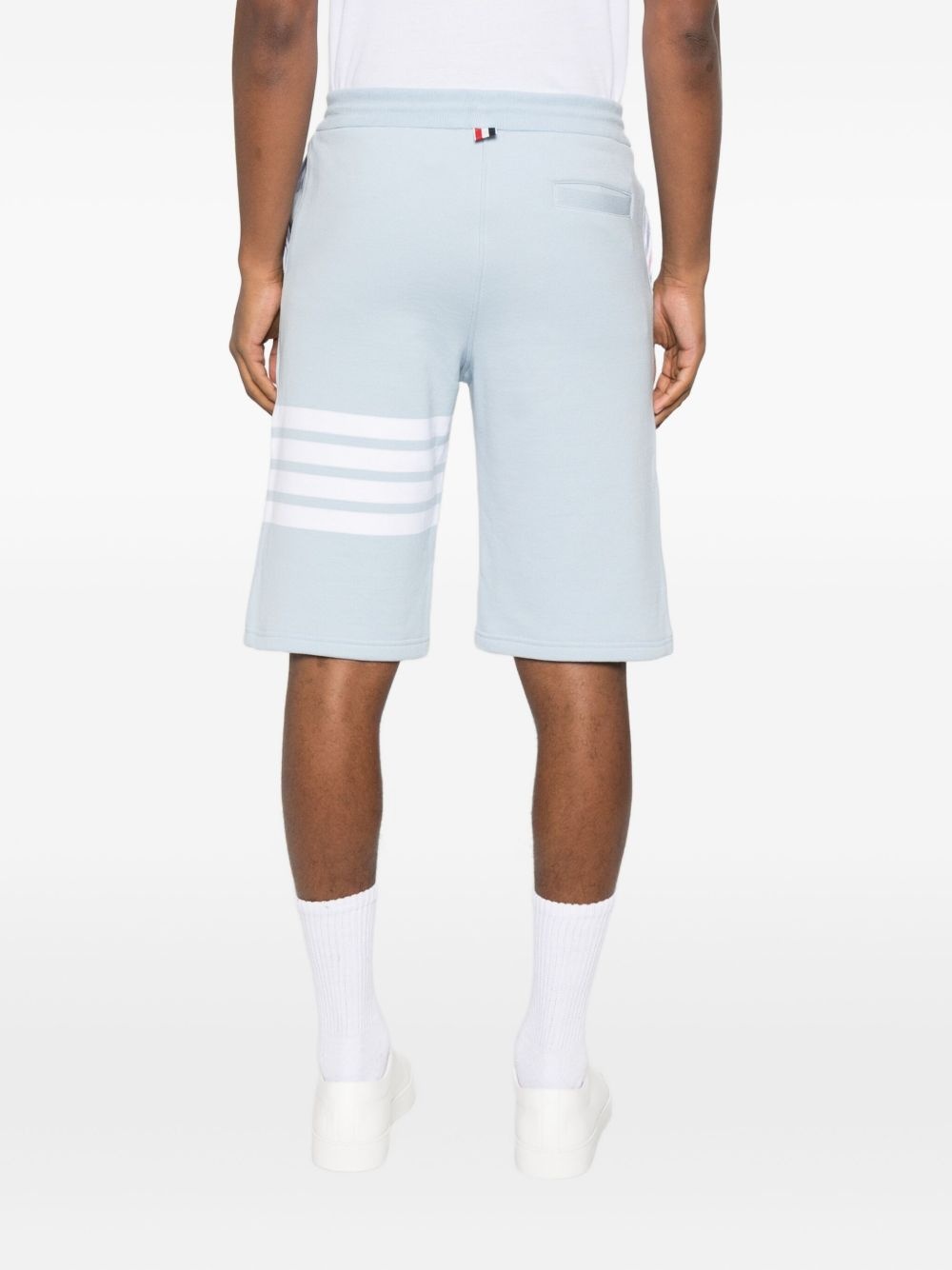 stripe-detail cotton track shorts - 4