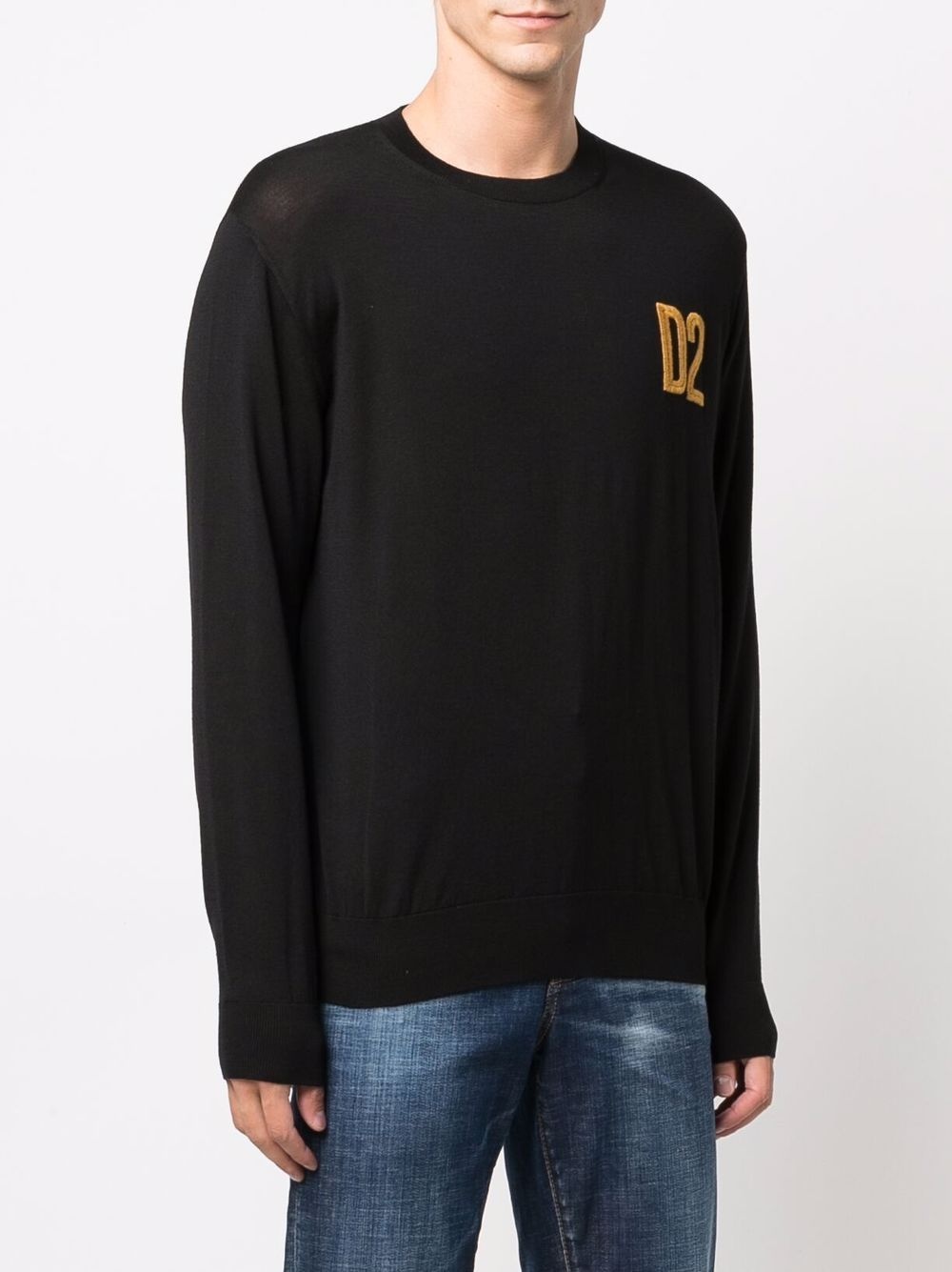 embroidered-logo crew-neck jumper - 3