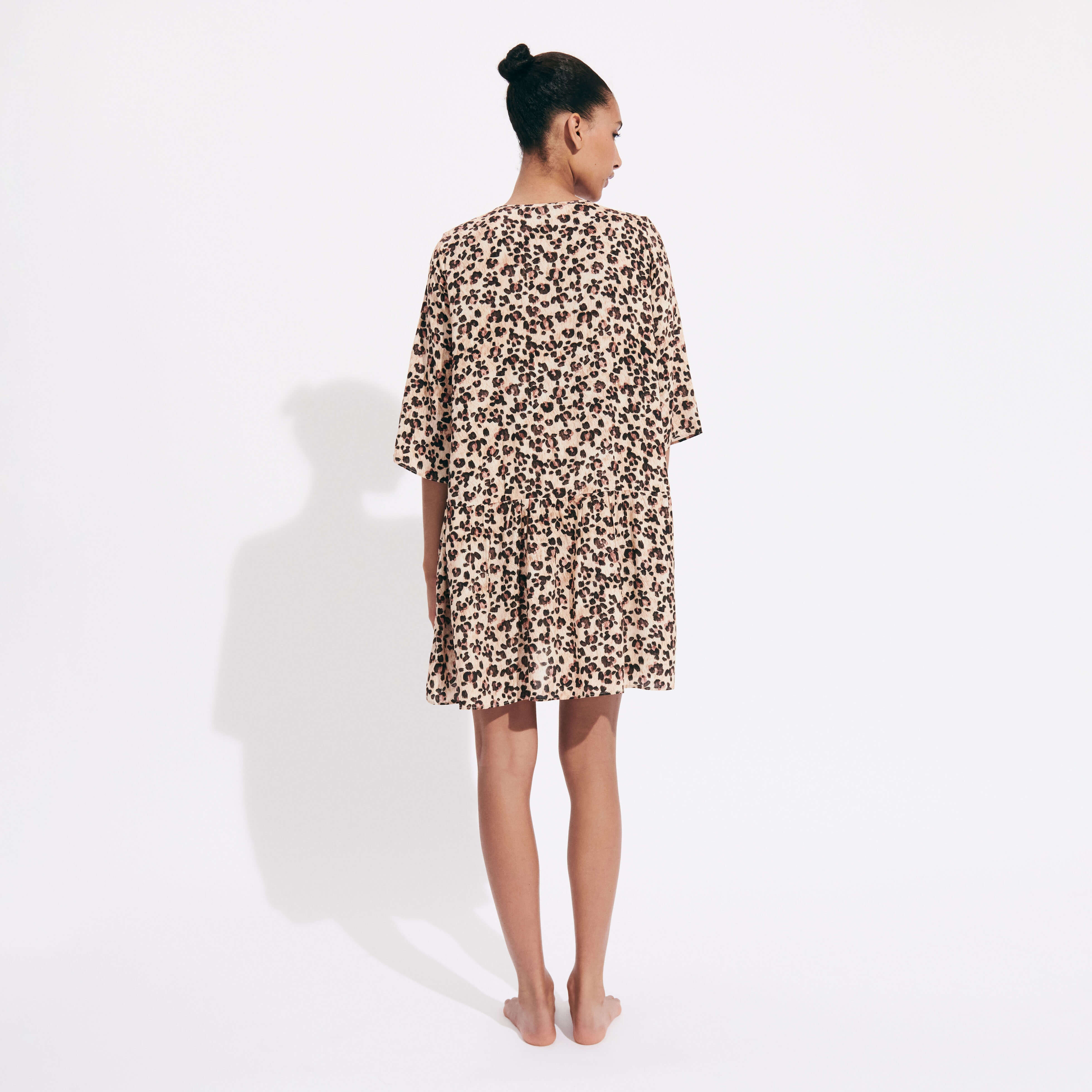 Women Short Dress Turtles Leopard - 4