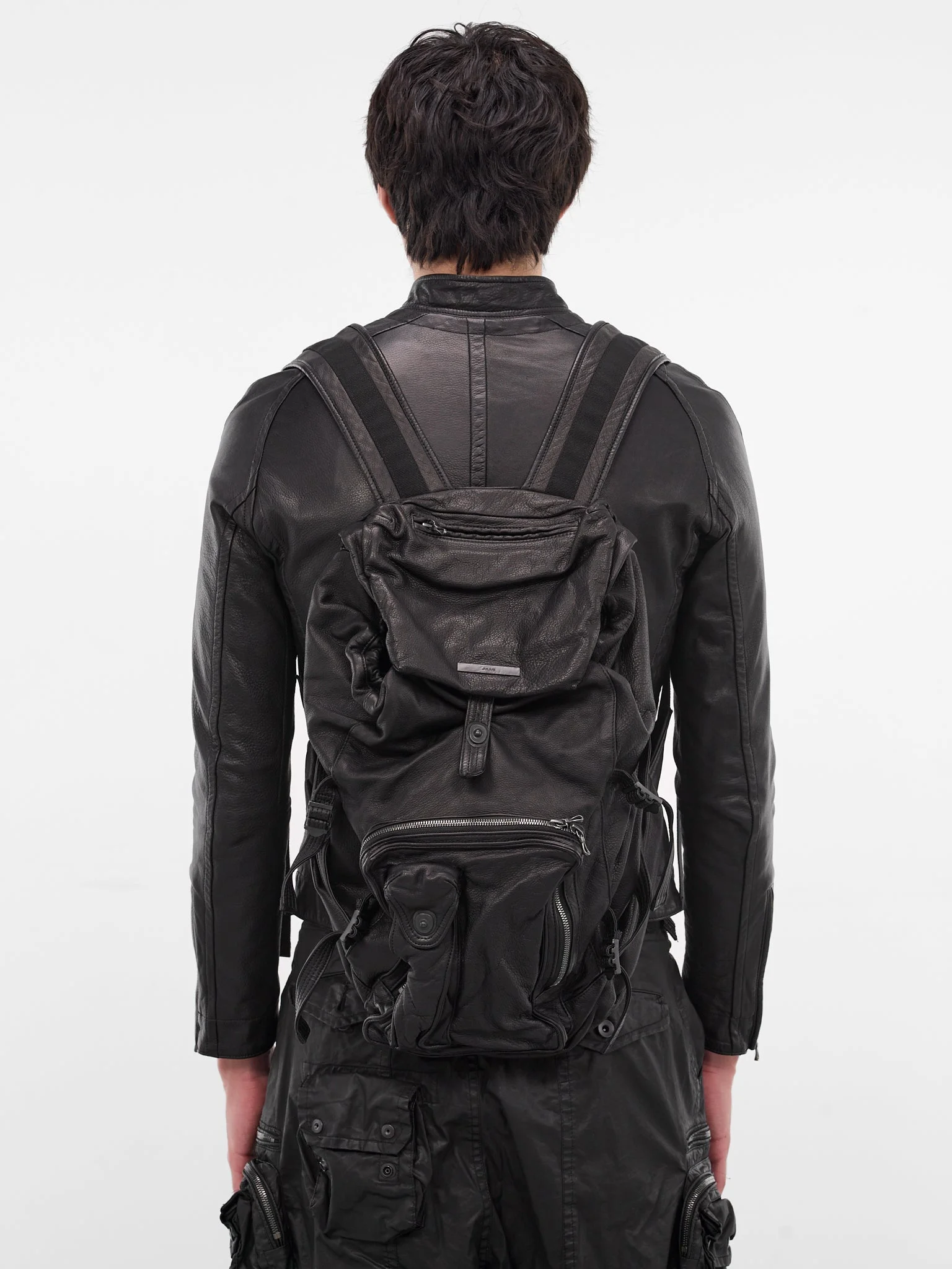 Black Leather Backpack - 1