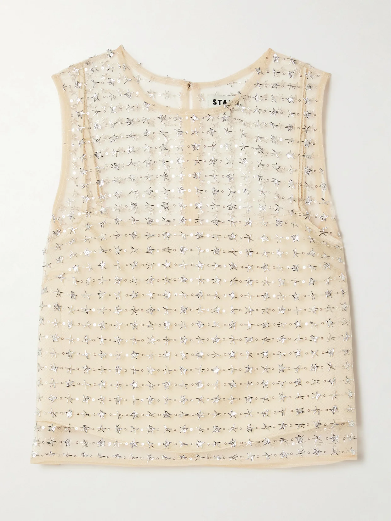 Seraphina Cropped Layered Embellished Tulle Top - 1