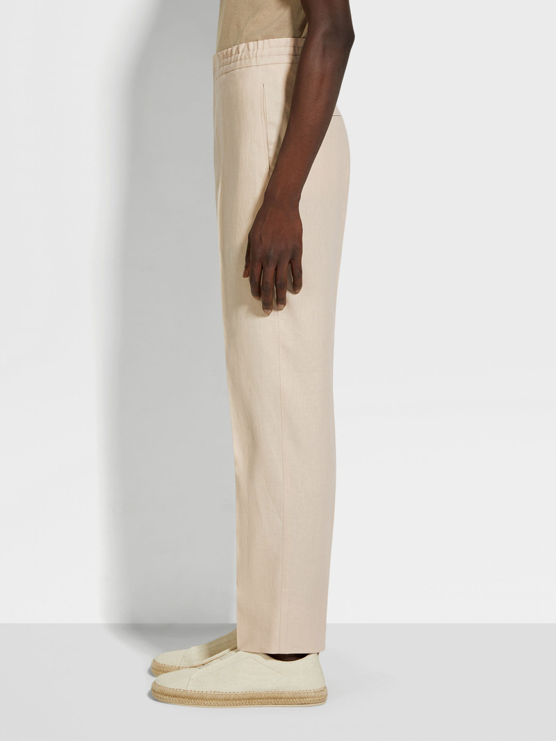 LIGHT TAUPE OASI LINO PANTS 4