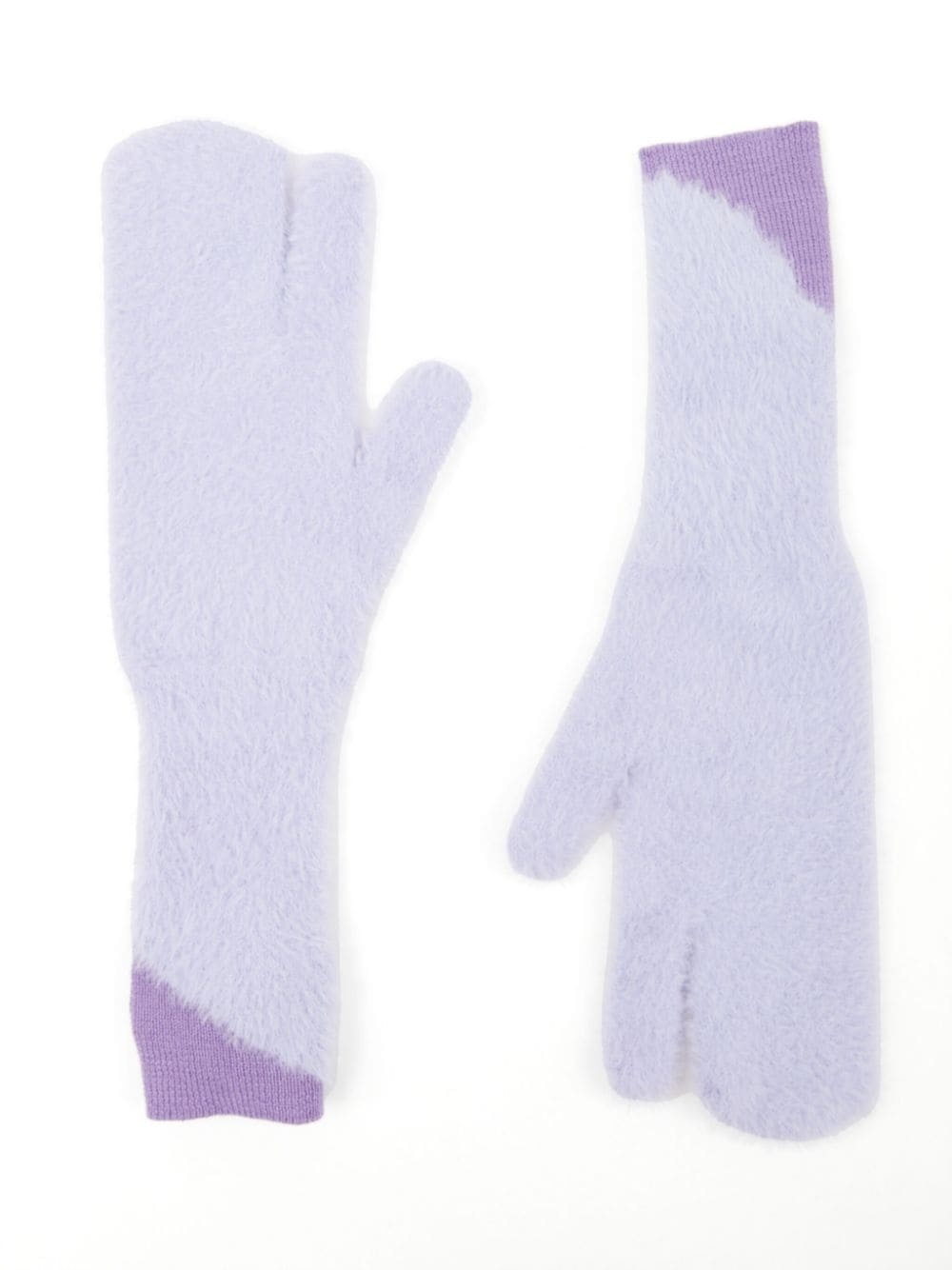 two-tone faux-fur gloves - 2