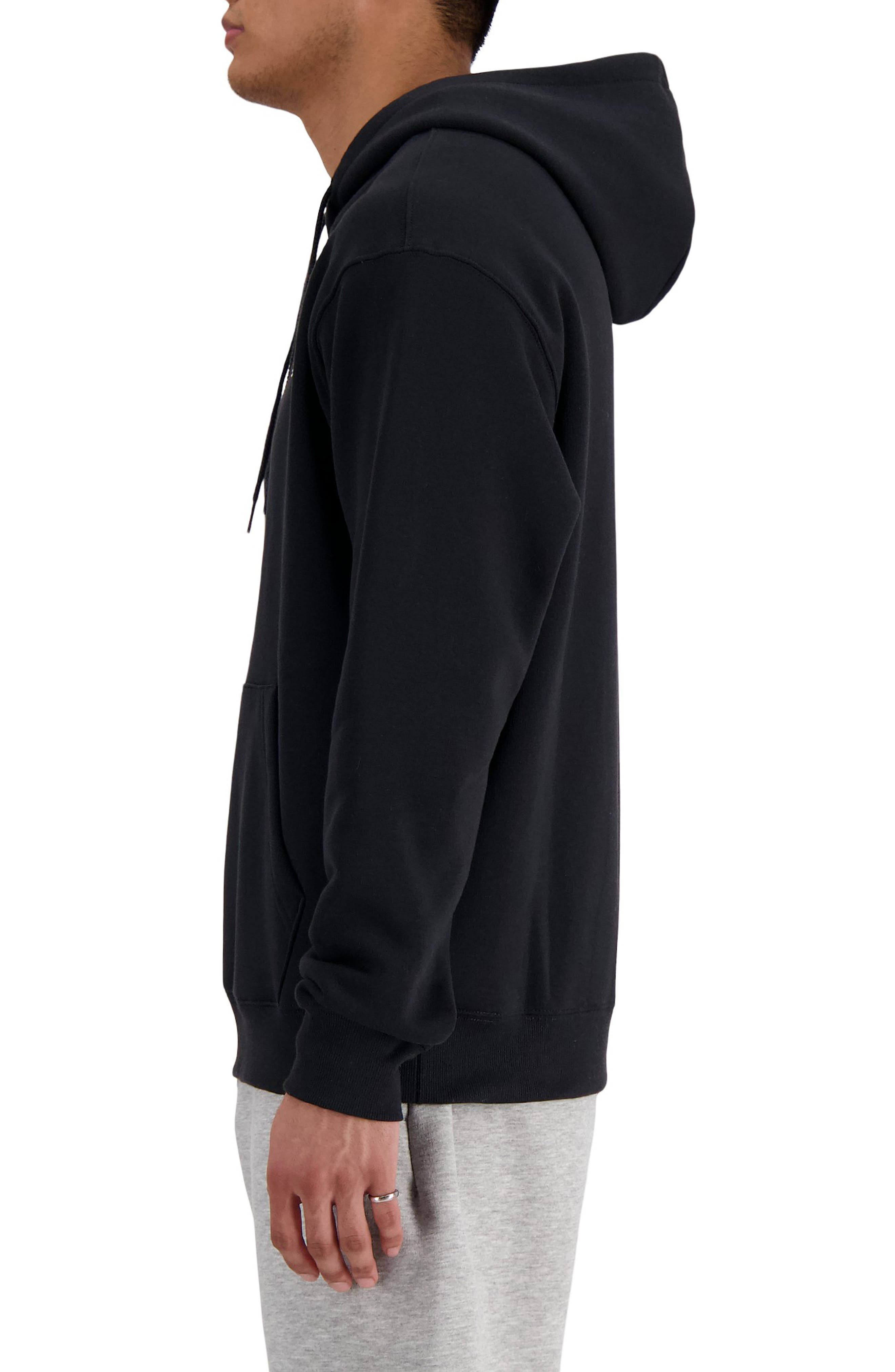 New Balance Sport Essentials Relaxed Fit Fleece Pullover Hoodie in Black at Nordstrom - 3