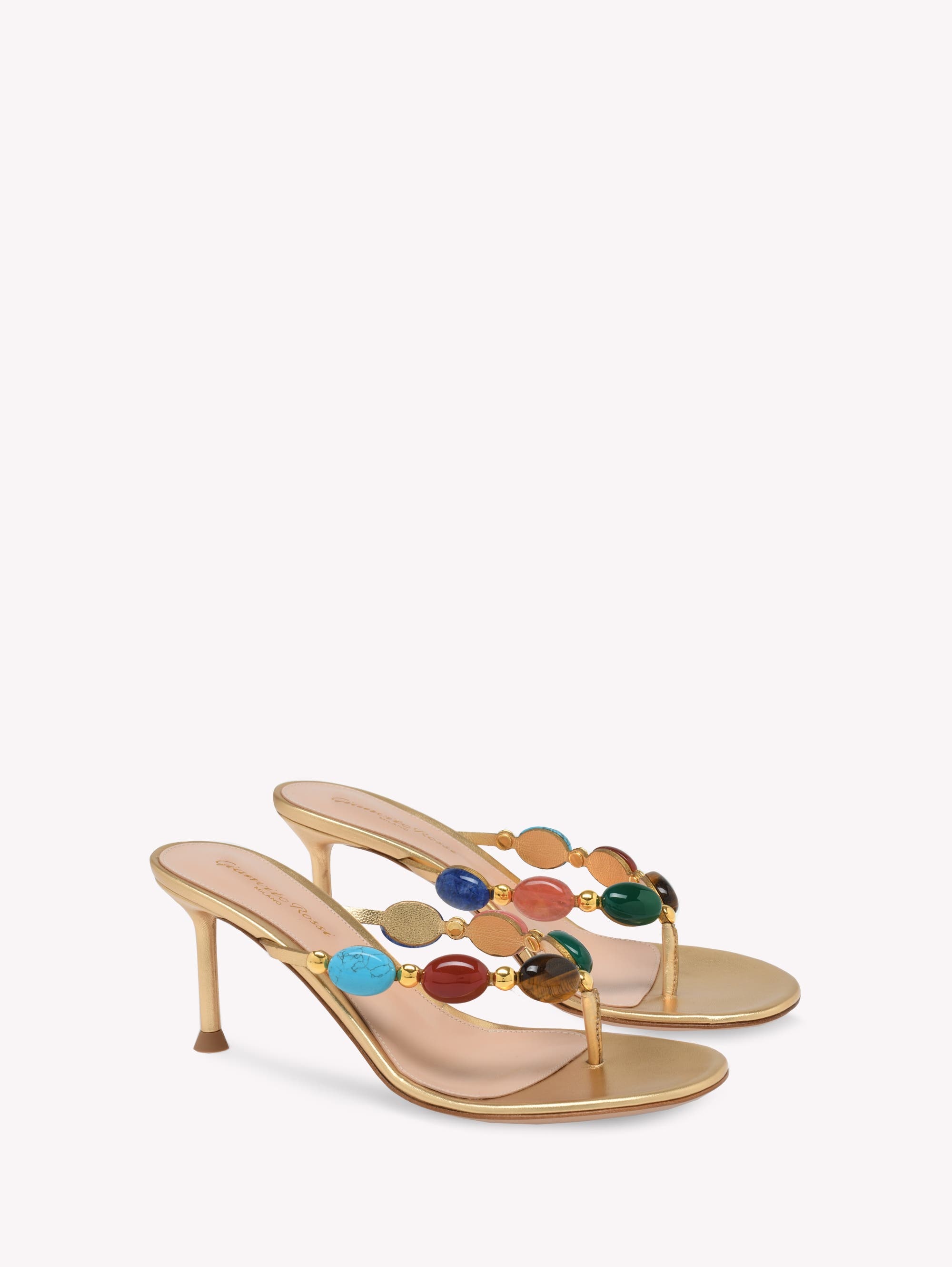 Gianvito Rossi Shanti Thong 70 Sandals in Metallic Gold at Nordstrom - 2