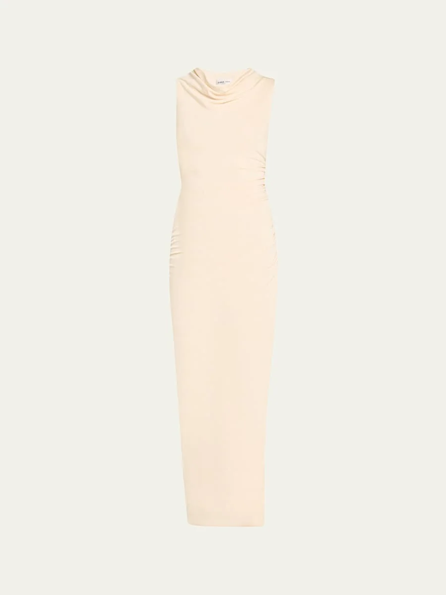 Amali Draped Cowl-Neck Jersey Dress - 1