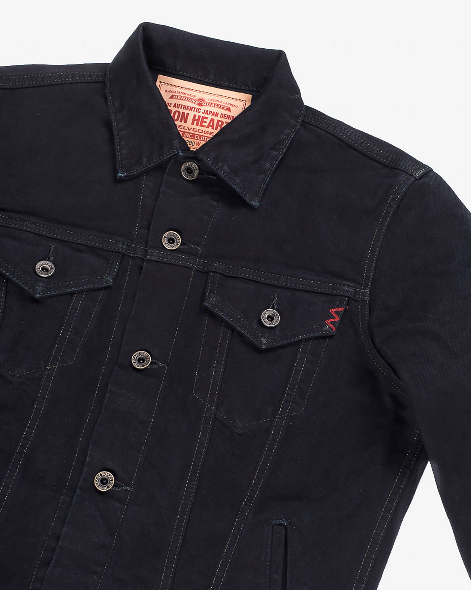 IH-526J-142OD 14oz Selvedge Denim Modified Type III Jacket - Indigo Overdyed Black - 5