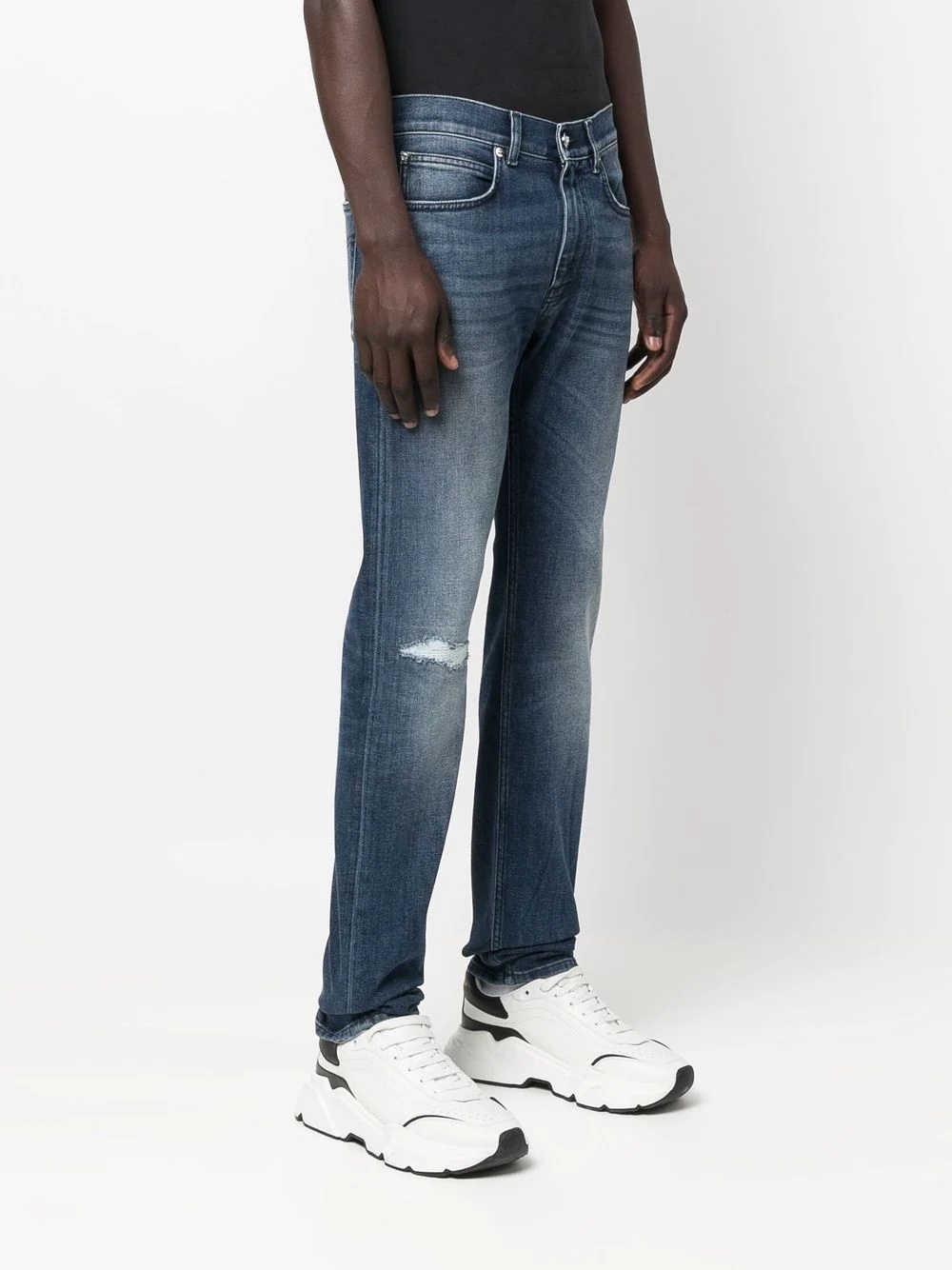 Medusa plaque slim-fit jeans - 3