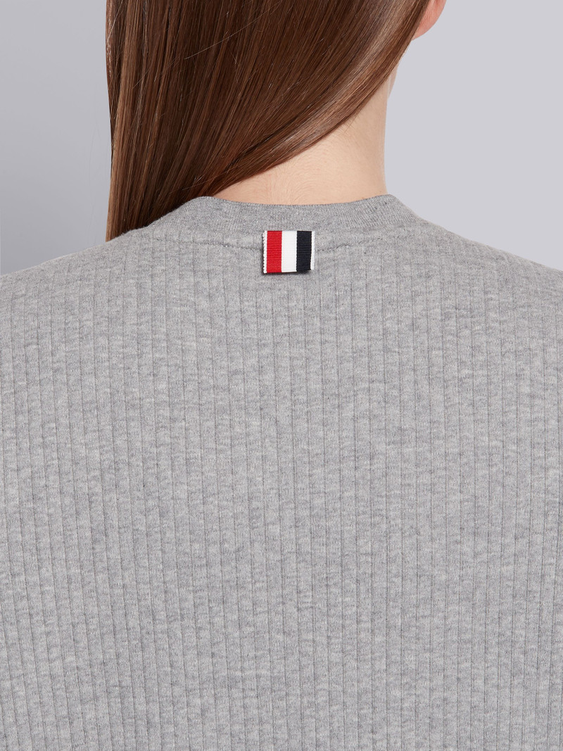 Light Grey High Twisted Rib Side Insert 4-Bar T-shirt 6