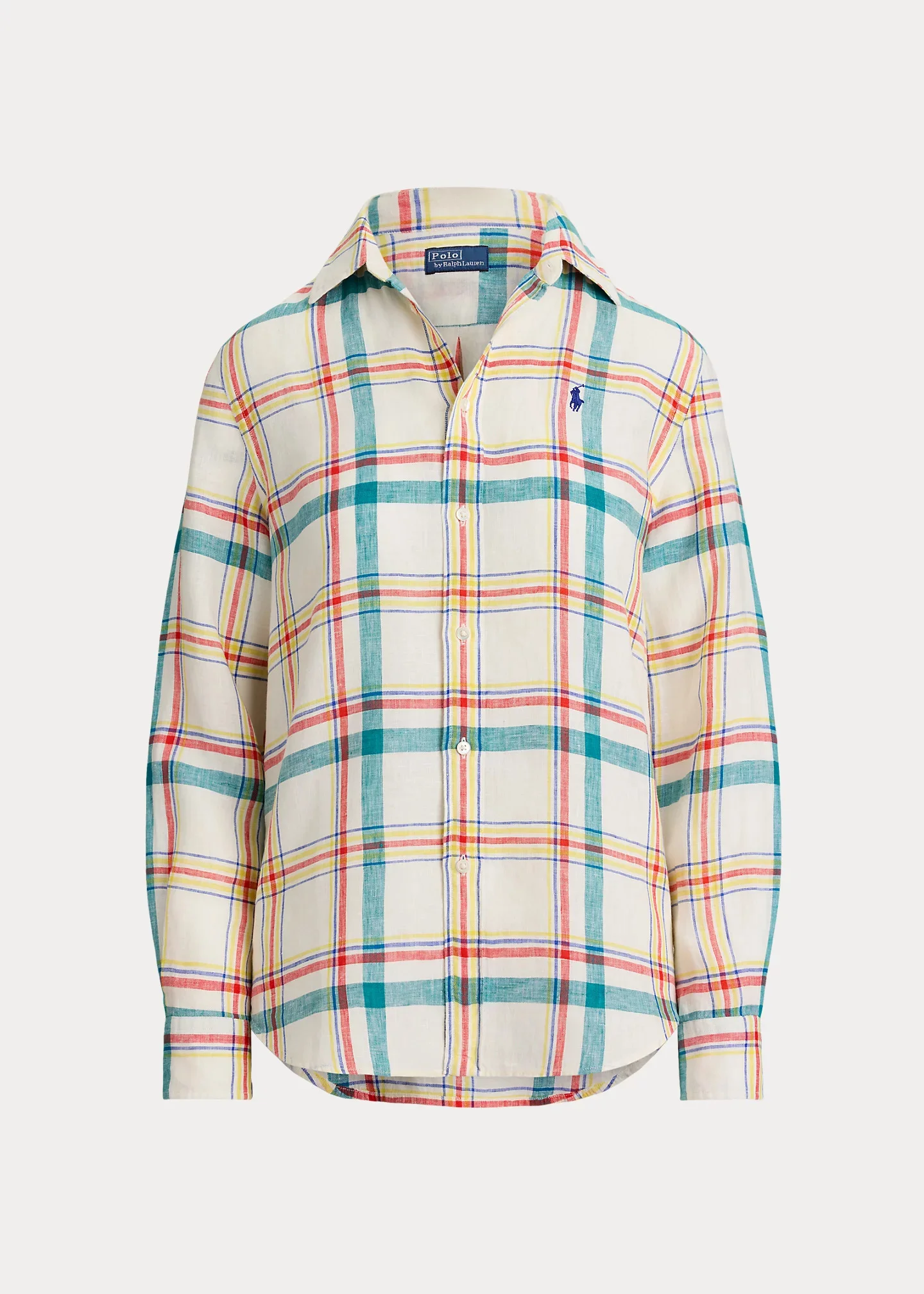 Classic Fit Plaid Linen Shirt - 1