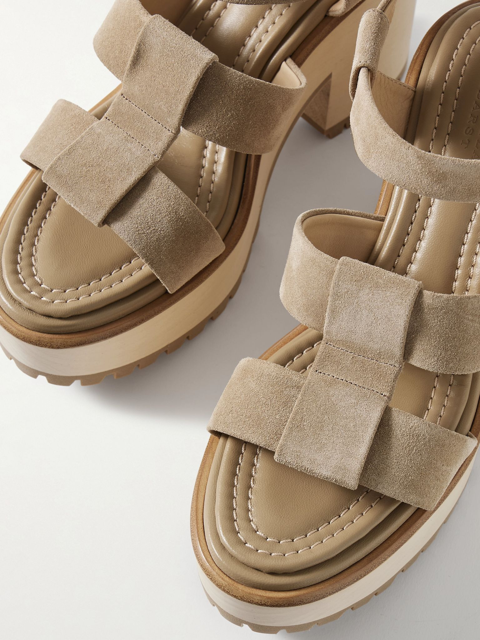 Hera suede platform sandals Taupe - 4