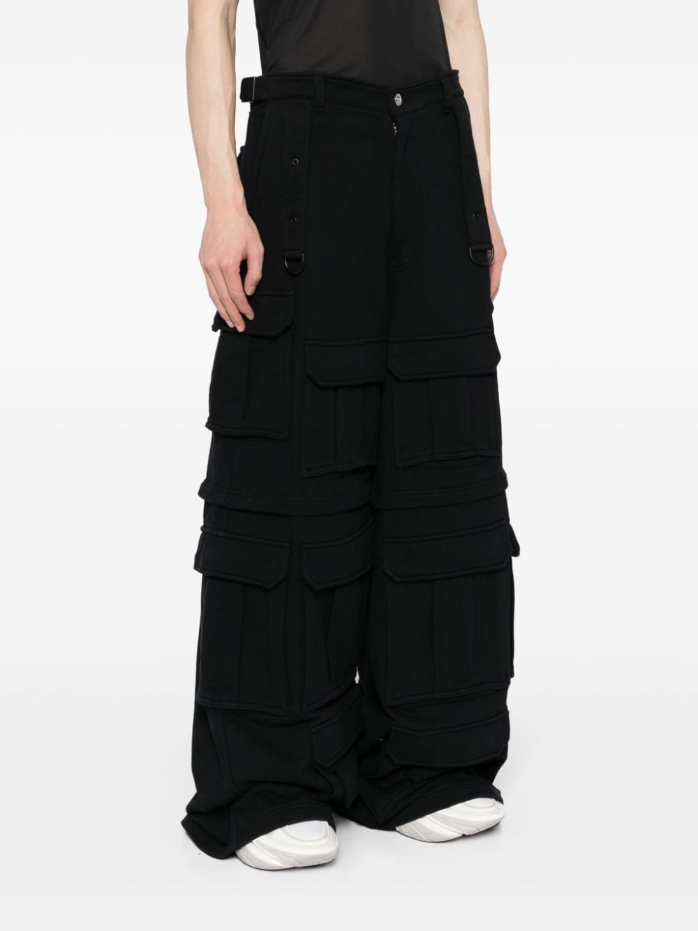 wide-leg cargo track pants - 3