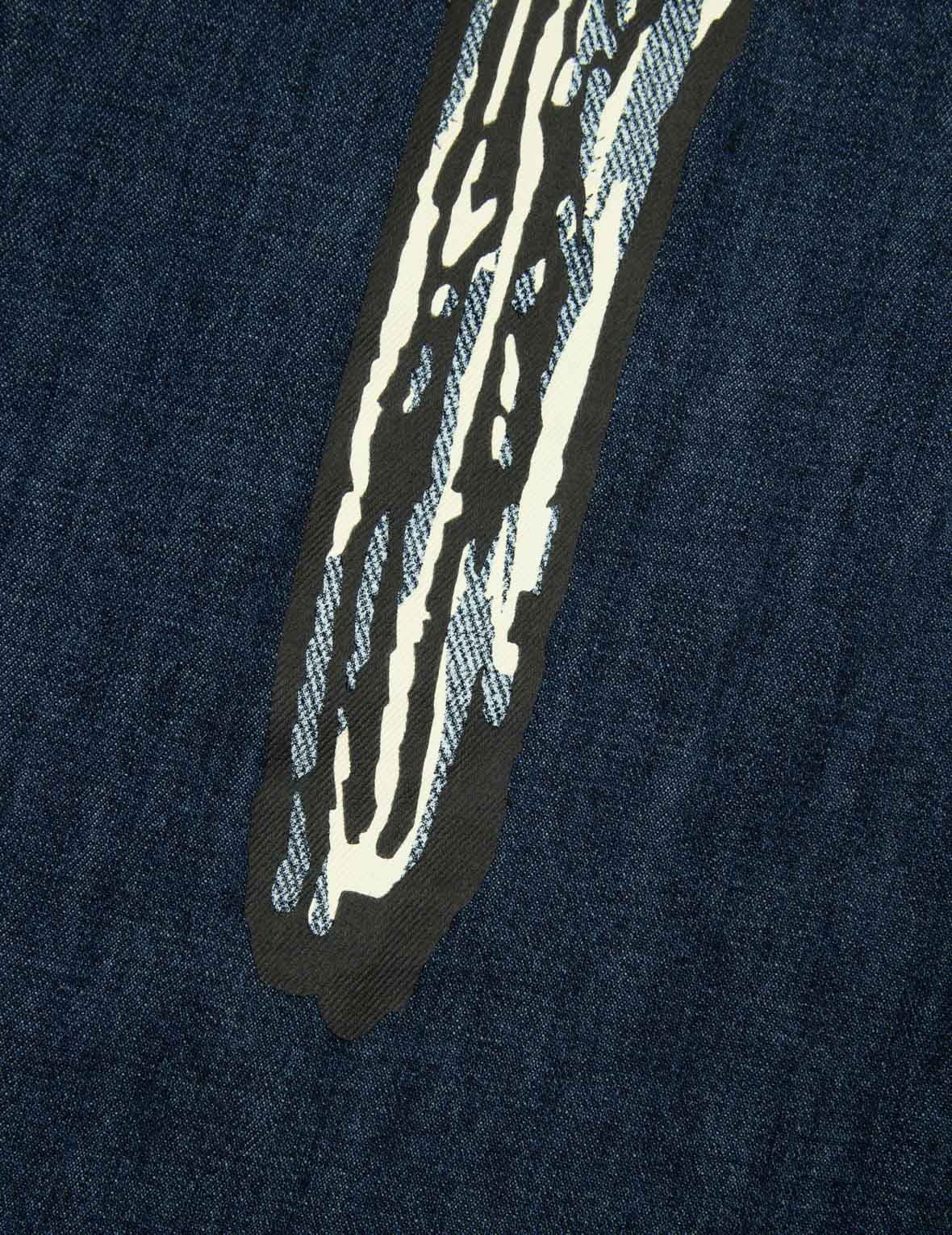 Brush Daicock Print Relax Fit Denim Shirt - 9