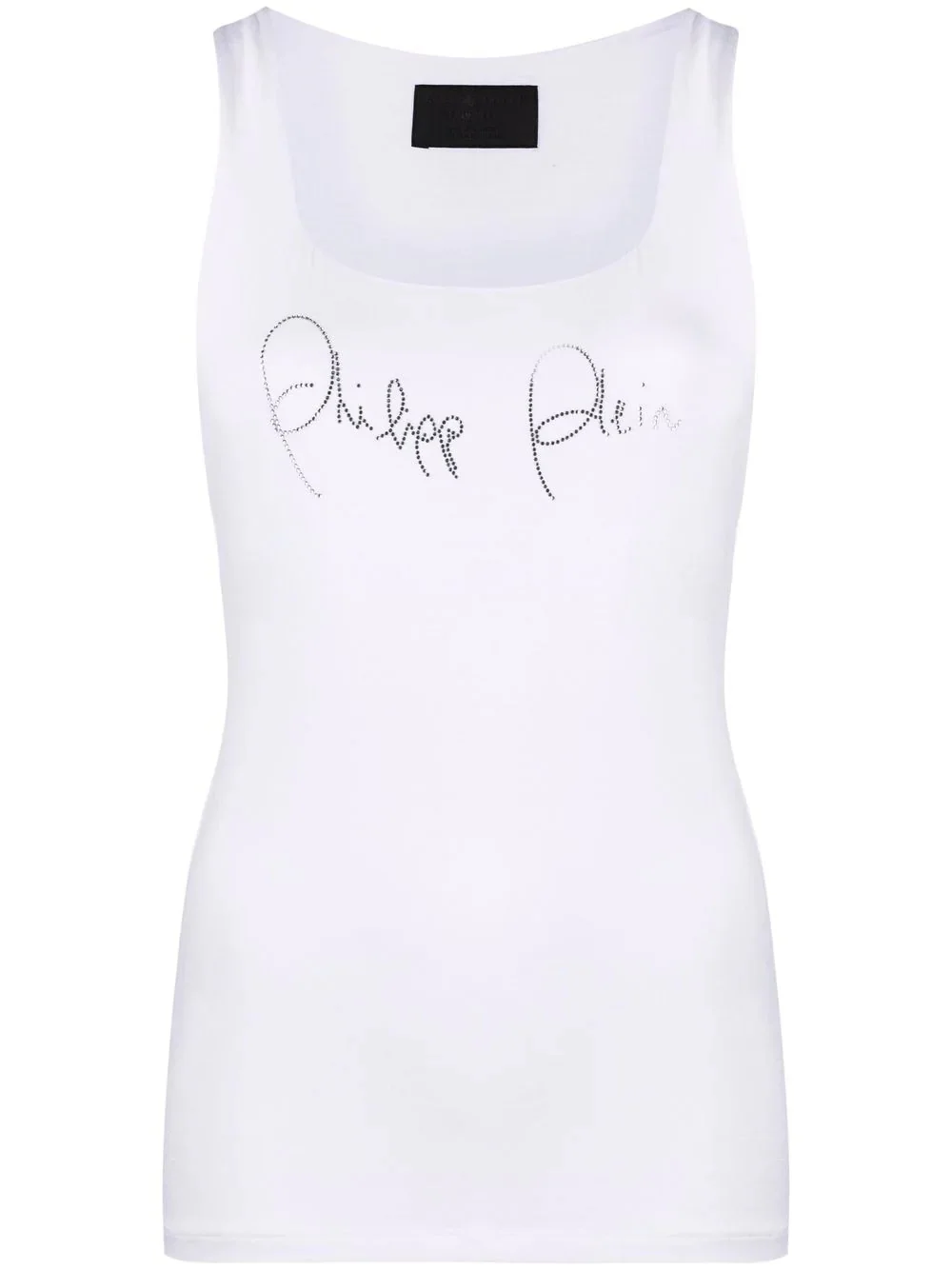 rhinestone-logo tank top - 1