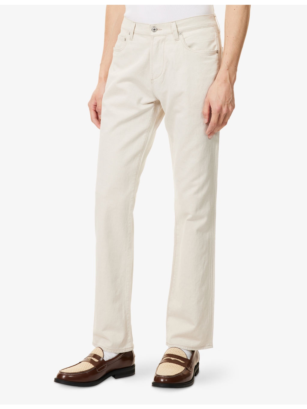 Elijah Relaxed Straight-Leg Linen-Blend Denim Jeans - 3