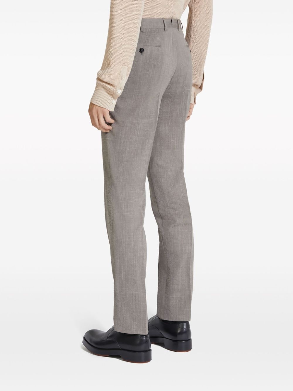 Trofeo wool-silk seersucker trousers - 4