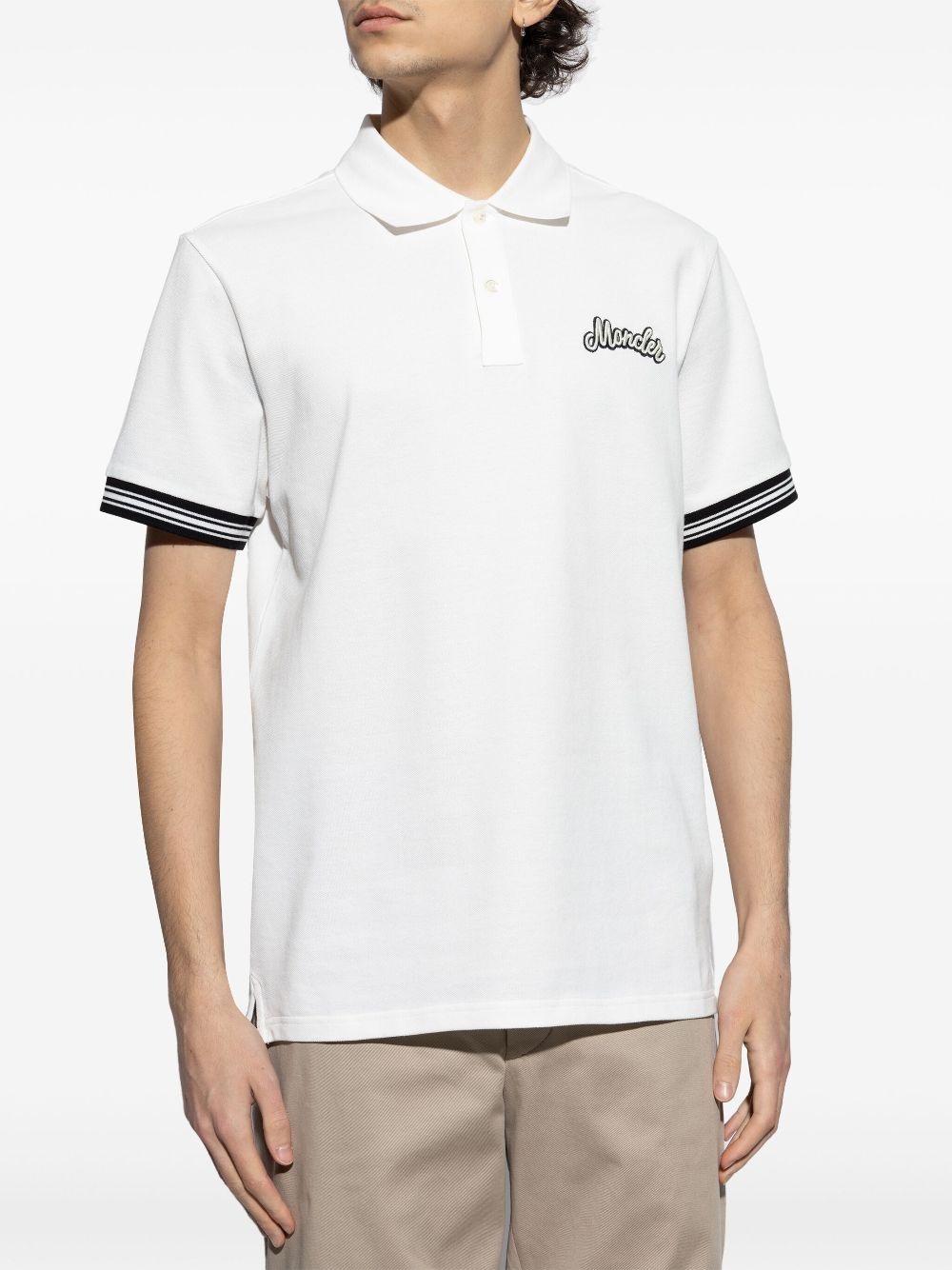 logo-embroidered polo shirt - 3