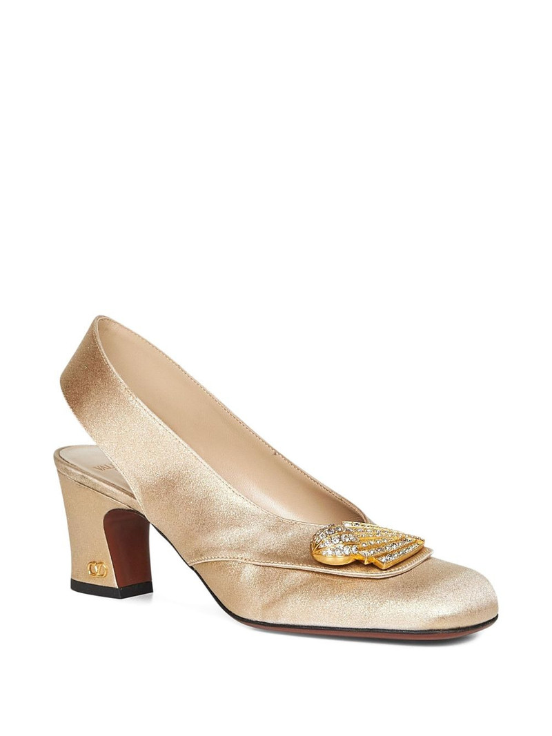 Valentino 60mm Adamantine crystal-embellished slingback pumps outlook