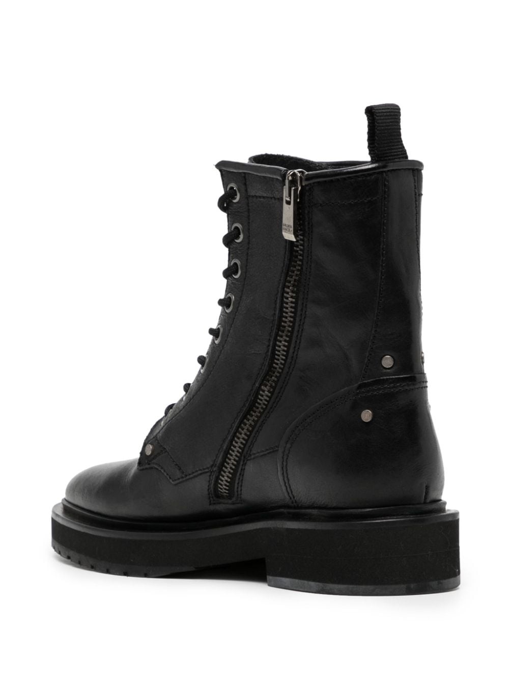 lace-up leather combat boots - 3
