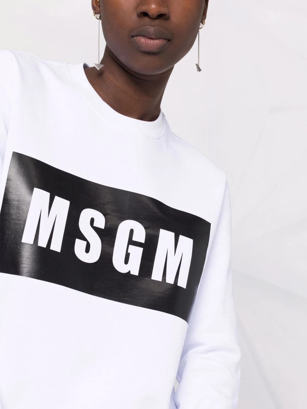 logo-print crew neck sweatshirt - 3
