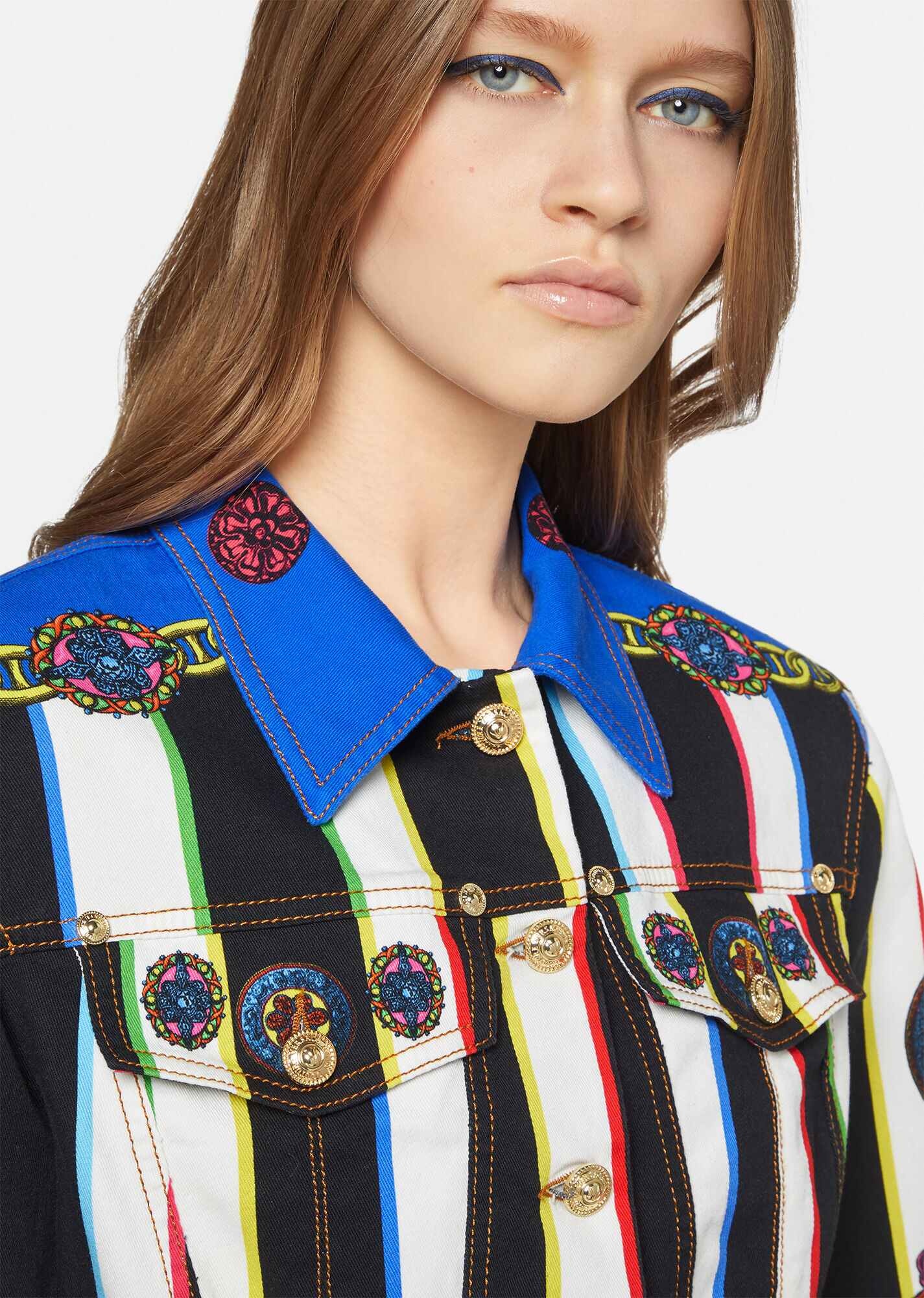 Striped Denim Jacket - 5
