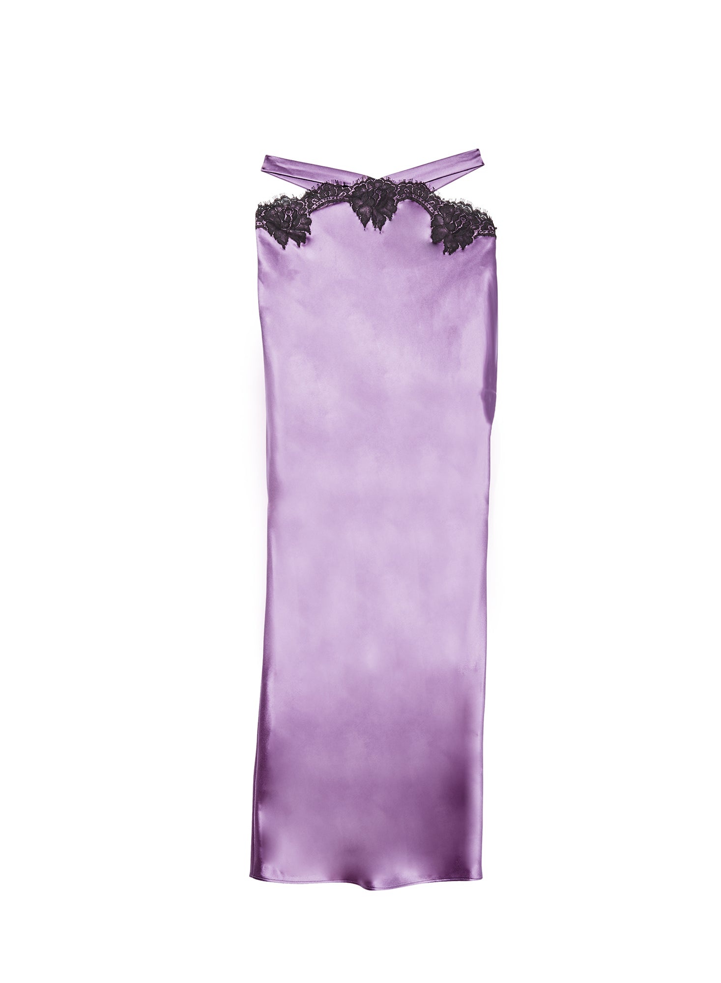 Silk & Lace Cutout Skirt - 4