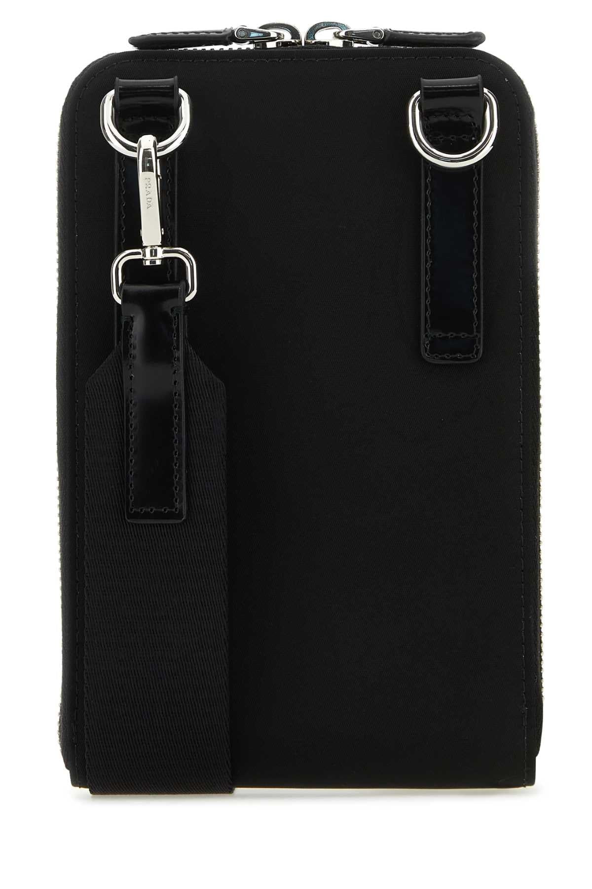 Prada Men Black Nylon And Leather Phone Case - 3