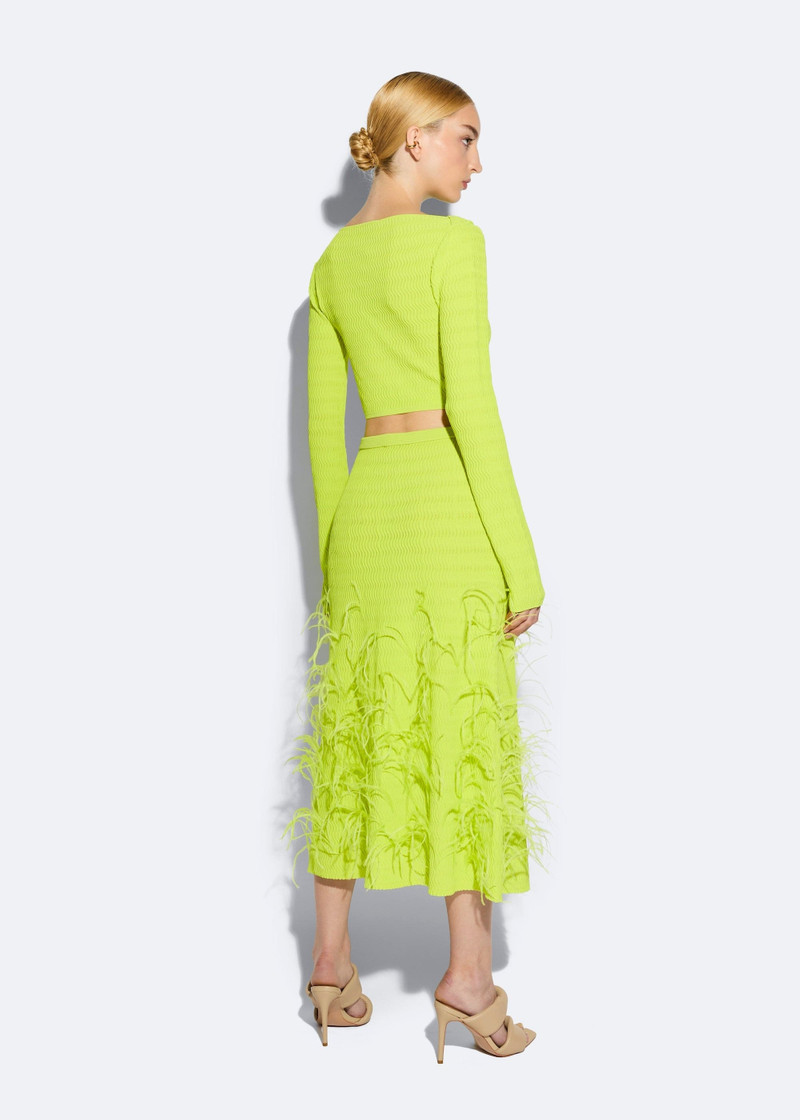 Matte Viscose Skirt With Feathers 3