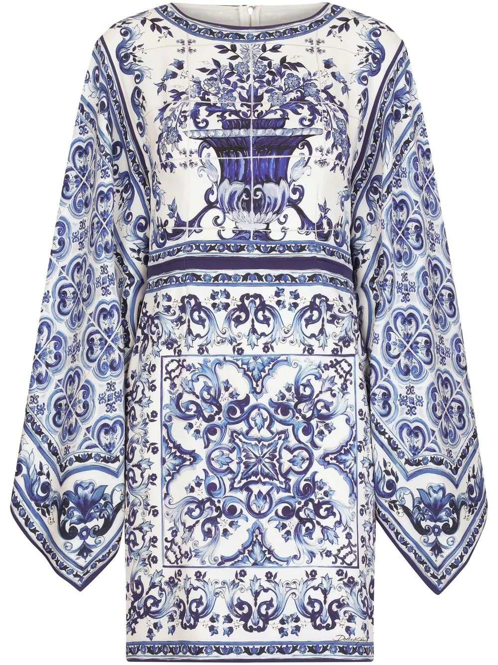 Majolica-print mini dress - 1