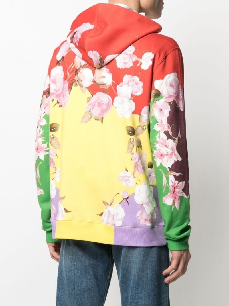 rose-print hoodie - 4