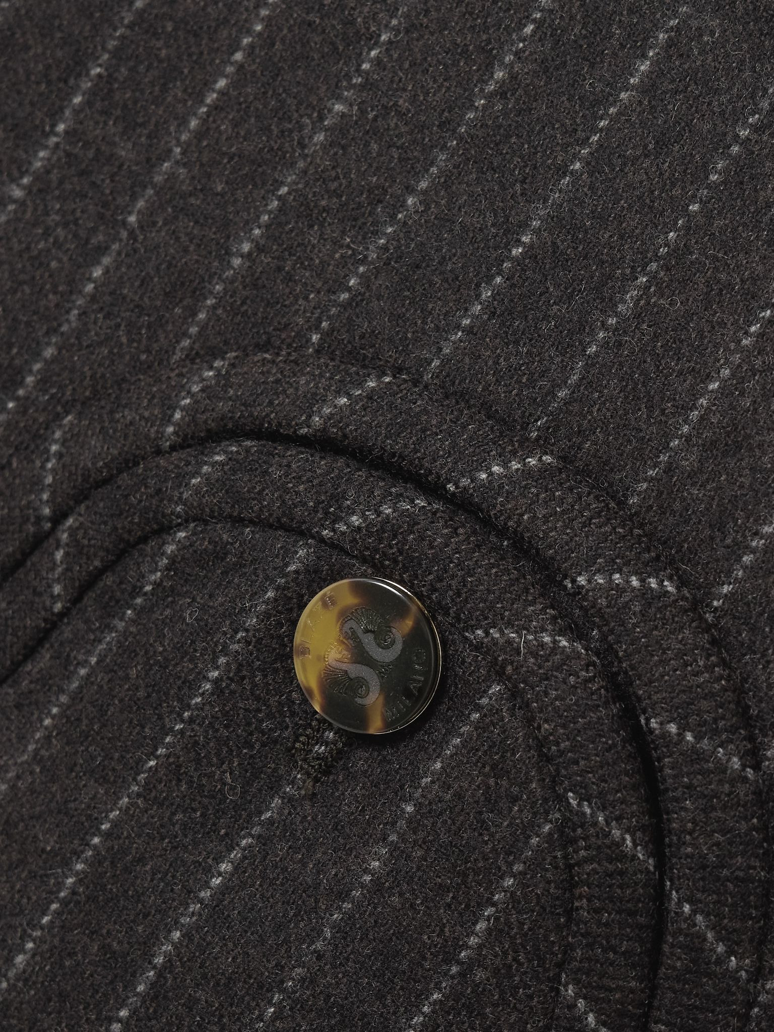 Feral pinstriped wool and cashmere-blend vest Dark brown - 4