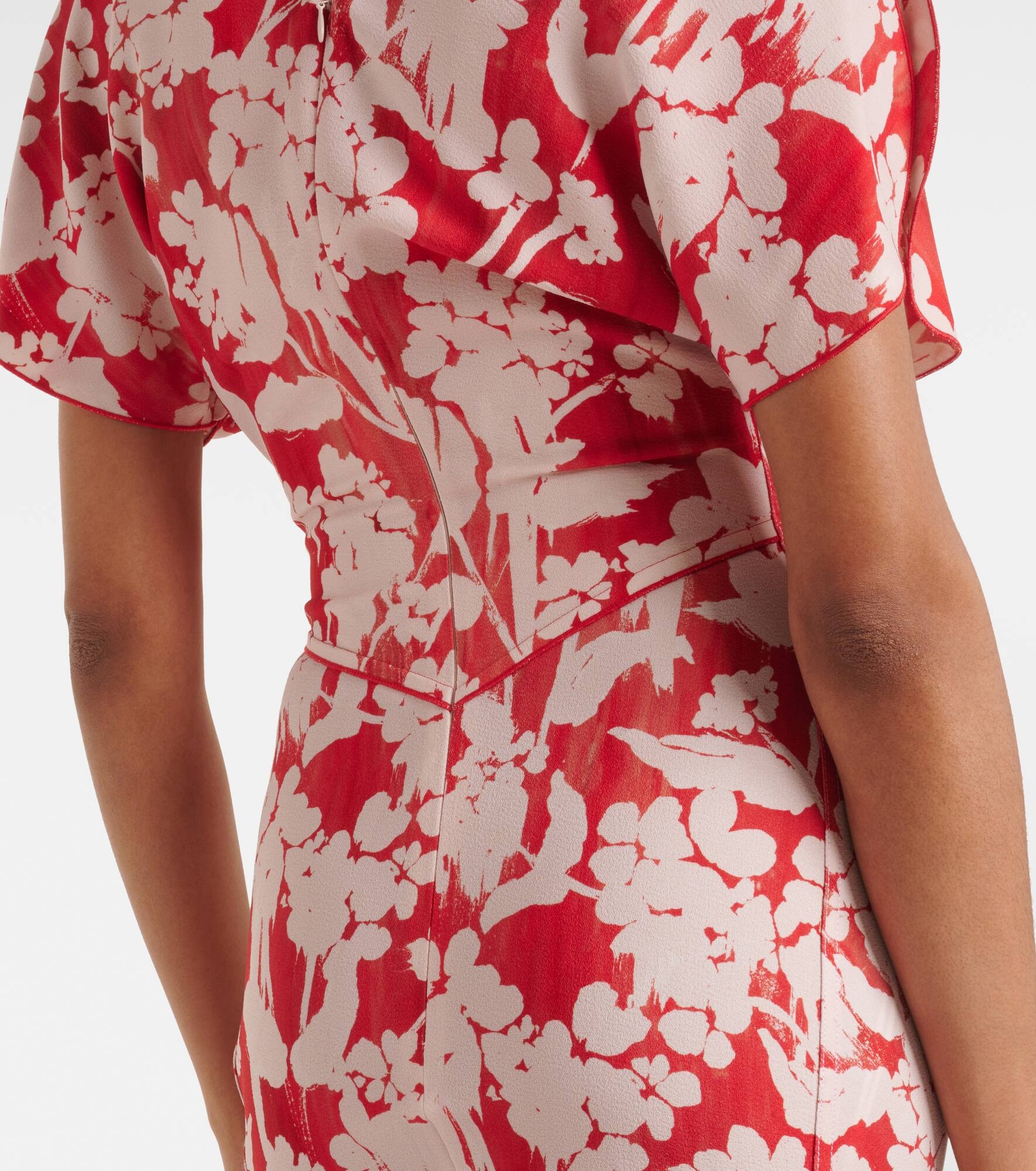 Floral gathered midi dress - 6