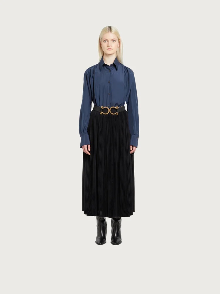PLEATED WOOL SKIRT - 4