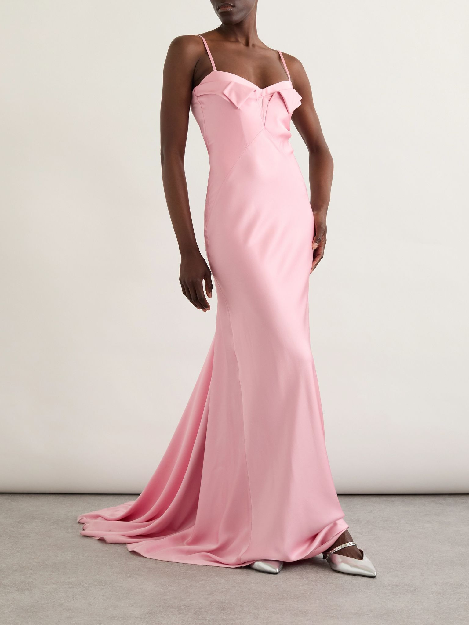 Silk-satin gown Pink - 2