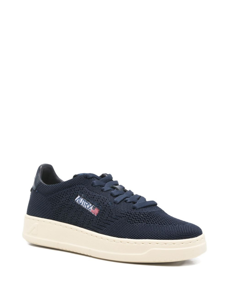AUTRY knit leather sneakers outlook